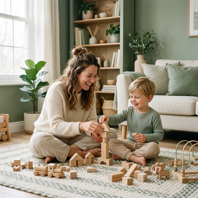 Ebeveyni ile bağ kuran mutlu çocuk