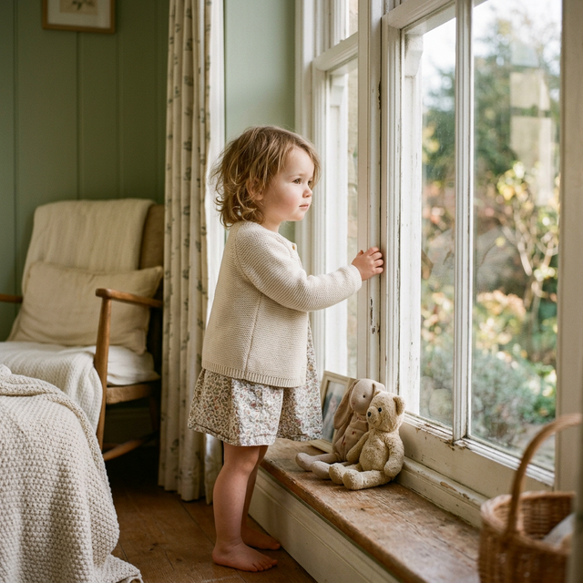 Pencereden bakan küçük çocuk - erken çocukluk dönemi hafızası ve duygusal deneyimler